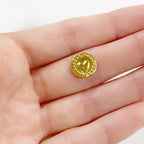 10mm Sterling Silver or Vermeil or Tiny Mini Heart with Dots Circle Medallion