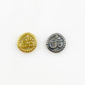 10mm Sterling Silver or Vermeil Small Raised Om Ohm Circle Coin Medallion