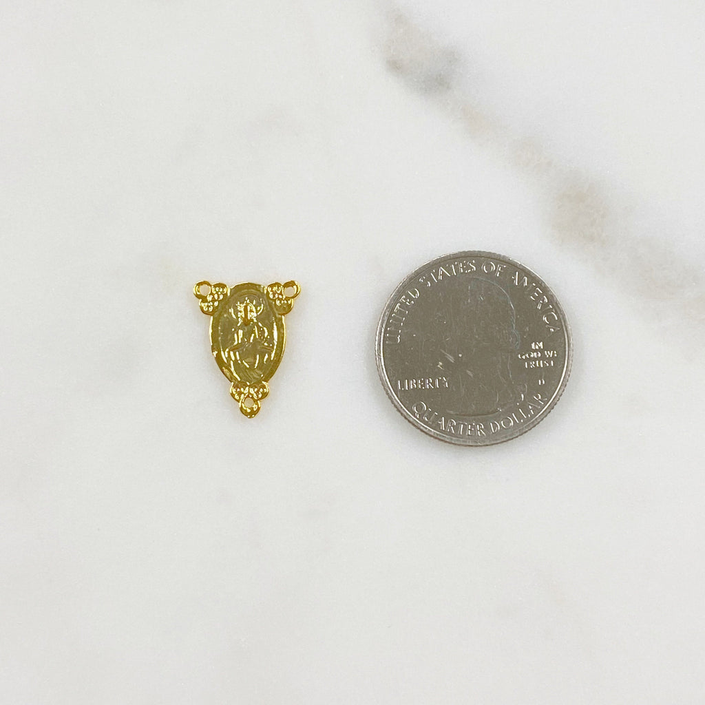 Sterling Silver or Vermeil or Catholic Sacred Jesus Madonna & Child 3 Way Link