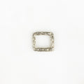 Sterling Silver Hammered Textured Raw Open Square Connector Charm 12mm
