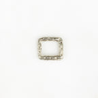 Sterling Silver Hammered Textured Raw Open Square Connector Charm 12mm