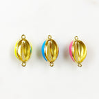 Gold Plated Enamel Cowrie Shell Connector Charm Colorful Shell