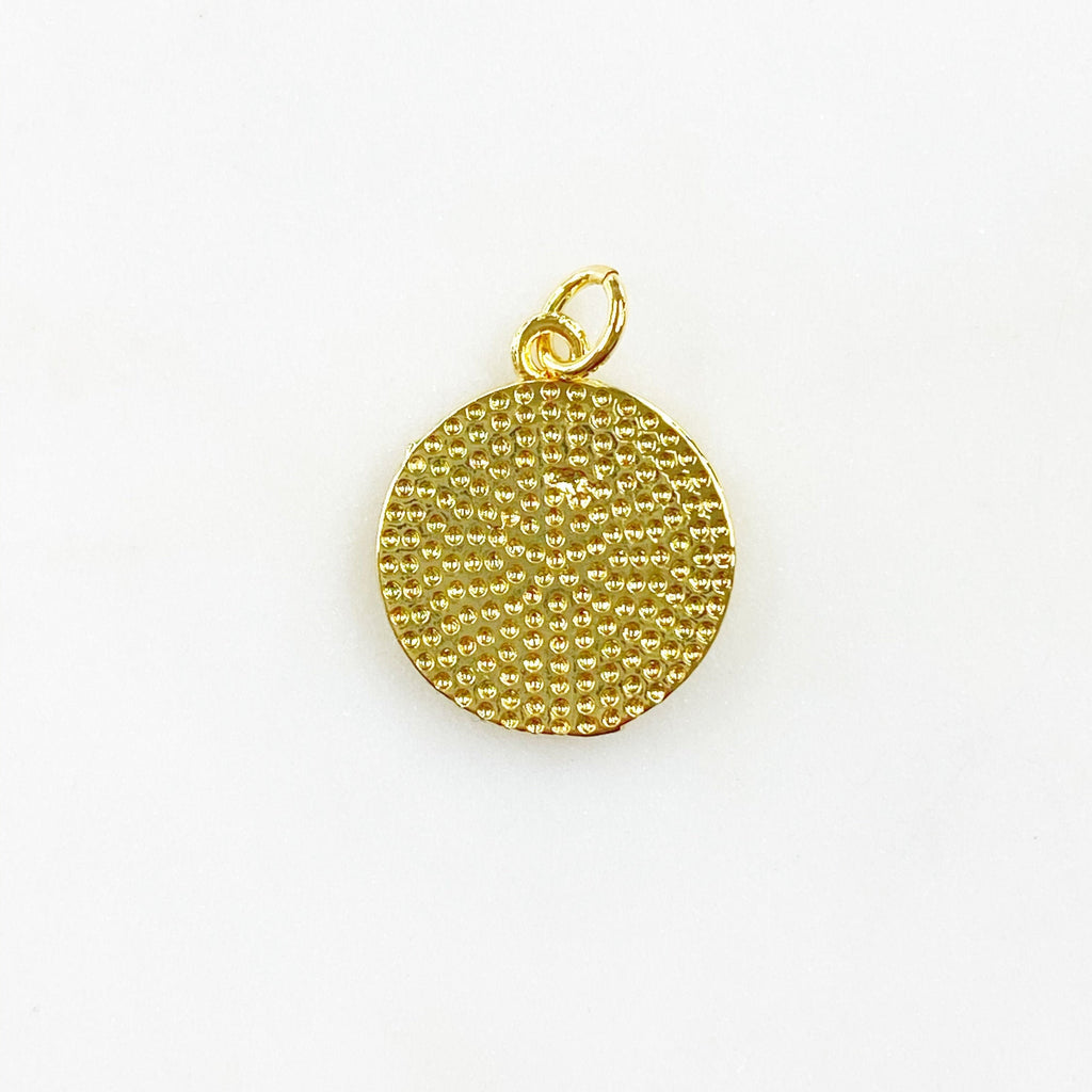 Gold Plated Super Smiley Face Charm Neon Yellow or White Smile