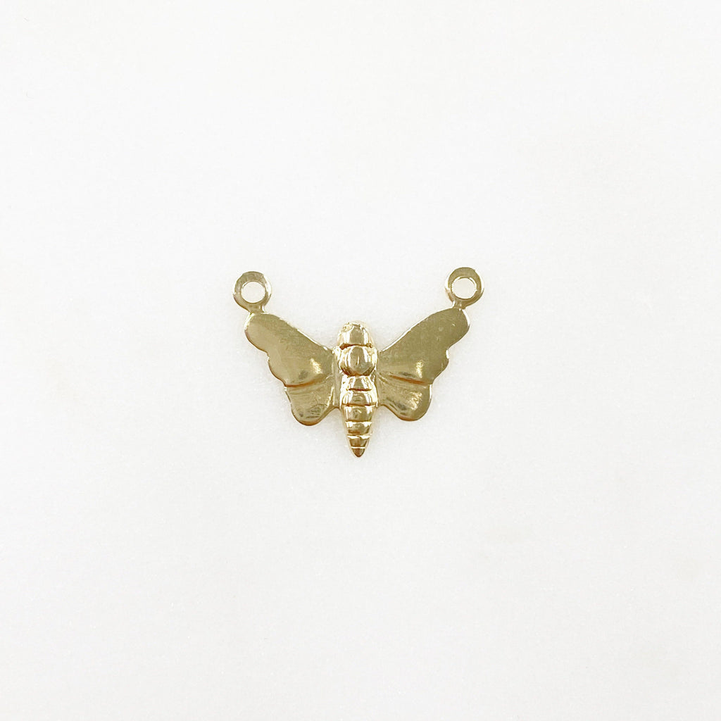 14K Gold Filled Butterfly Connector Charm Lightweight Classic Gold