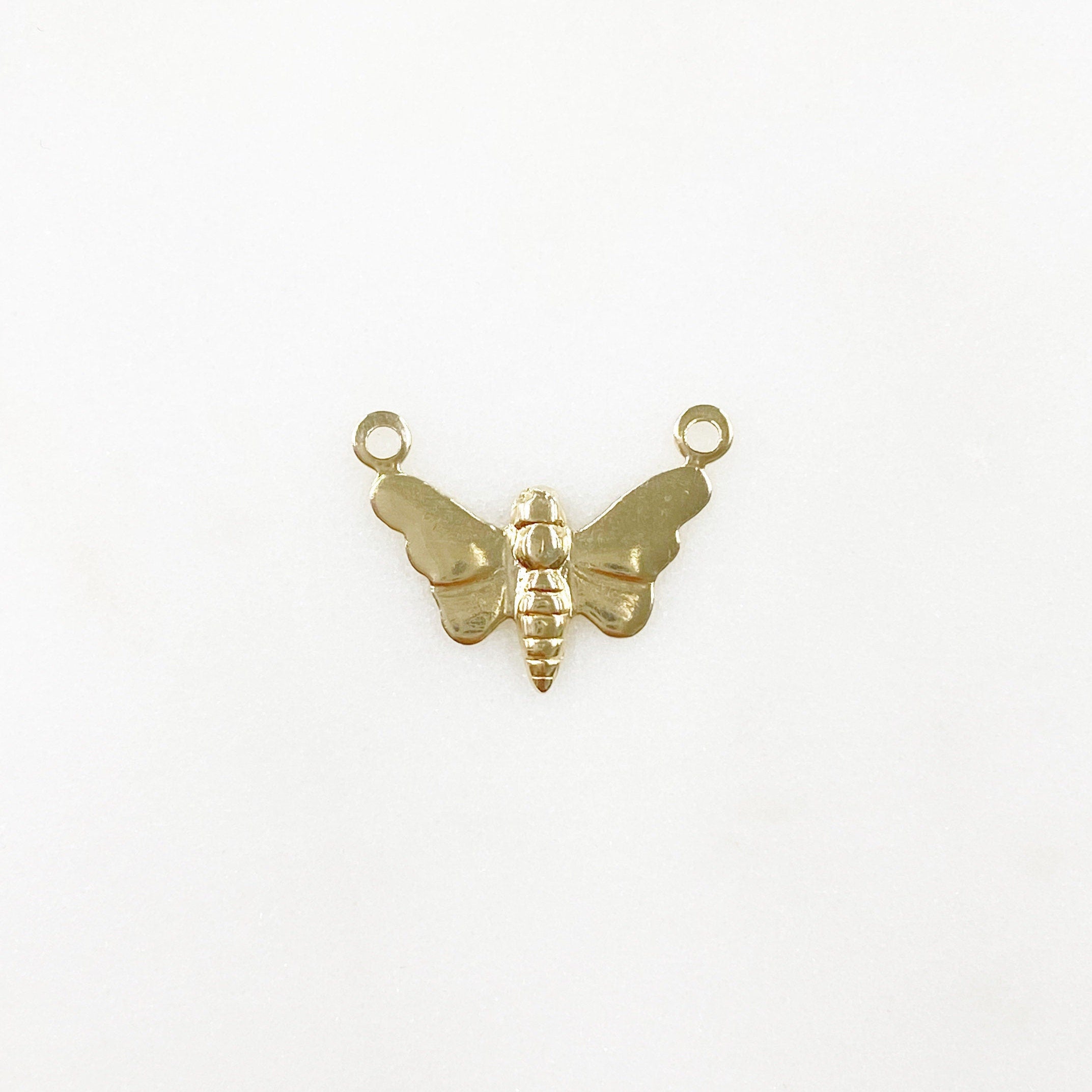 14K Gold Filled Butterfly Connector Charm Lightweight Classic Gold