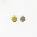 9mm Sterling Silver or Vermeil or Small Stamping Charm Smooth Flat Gold