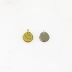 9mm Sterling Silver or Vermeil or Small Stamping Charm Smooth Flat Gold