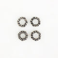 7mm Sterling Silver Small Twisted Detail Connector Ring Charm Open Ring (4pc)