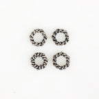 7mm Sterling Silver Small Twisted Detail Connector Ring Charm Open Ring (4pc)