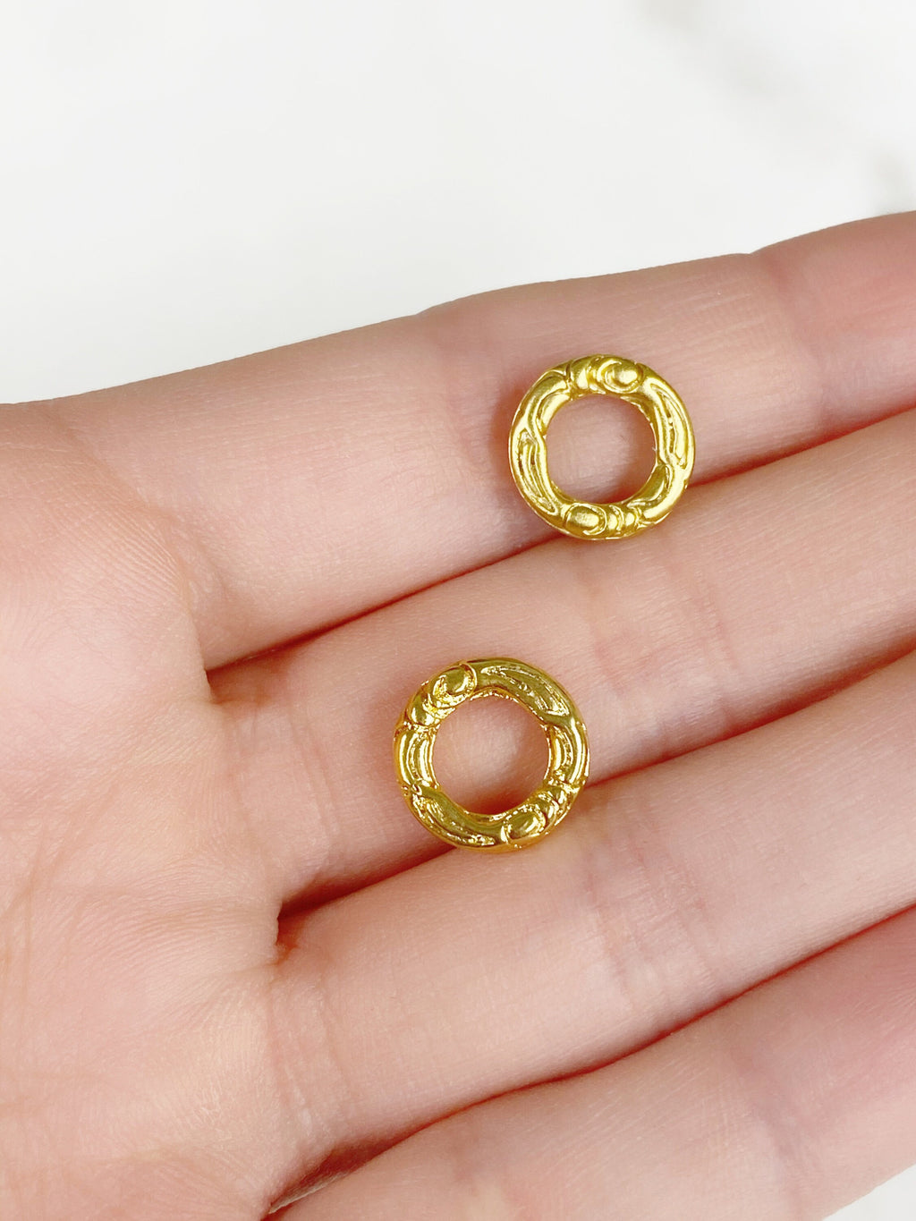 9mm Vermeil Gold Connector Ring Charm Choose Your Style Matte Gold