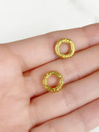 9mm Vermeil Gold Connector Ring Charm Choose Your Style Matte Gold