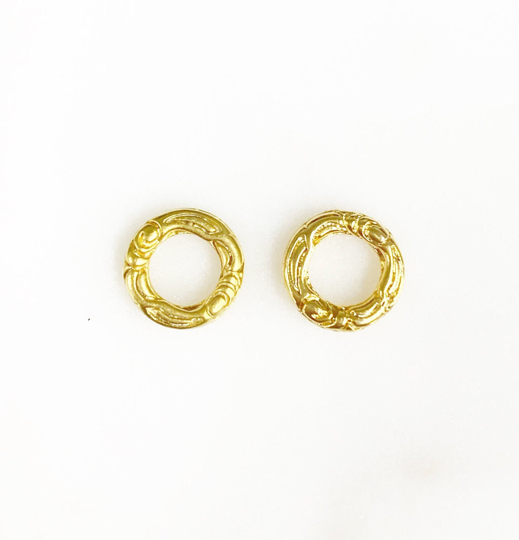 9mm Vermeil Gold Connector Ring Charm Choose Your Style Matte Gold