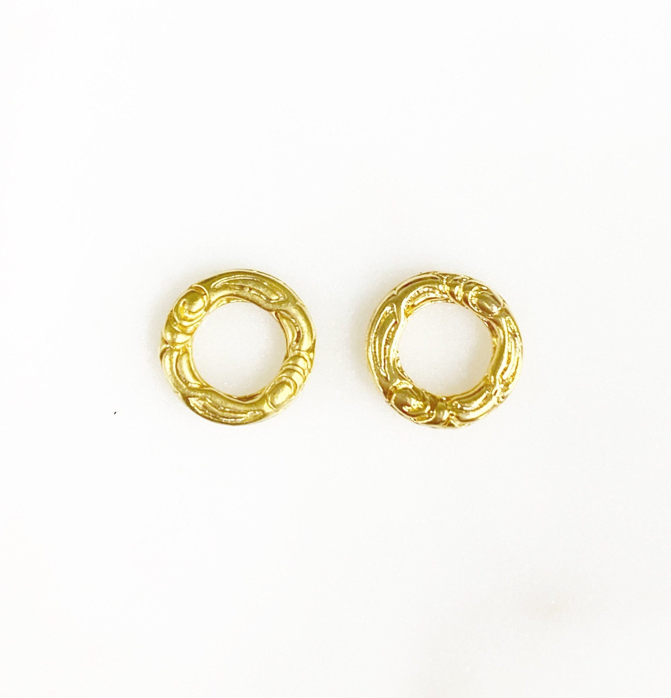 9mm Vermeil Gold Connector Ring Charm Choose Your Style Matte Gold