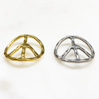 Sterling Silver or Vermeil or Large Bent Hammered Peace Sign Bracelet Pendant
