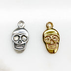 19mmx10 Mm Sterling Silver or Vermeil Flat Detailed Grinning Skull Smile Day
