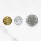 18mm Sterling Silver or Vermeil Horse Drawing Circle Coin Medallion Charm