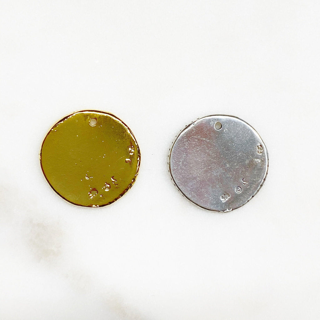 18mm Sterling Silver or Vermeil Horse Drawing Circle Coin Medallion Charm
