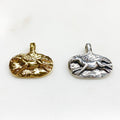 Sterling Silver or Vermeil Thick Textured Oval Pendant with Running Horse Good