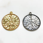 Sterling Silver or Vermeil Large or Peace Sign Hole Punched Circle Charm