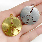 Sterling Silver or Vermeil Large or Peace Sign Hole Punched Circle Charm