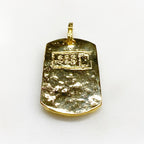 Vermeil Skull Hammered Pendant Charm Gold Skull Pirate RIP