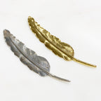 Sterling Silver or Vermeil or Extra Long Western Modern Detailed Bird Feather