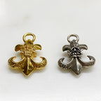 Sterling Silver or Vermeil or Heavy Duty Thick Statement Fleur De Lis Charm