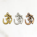25mmx19mm Pewter Large Ohm Om Necklace Charm Buddha Mantra Yoga