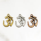 25mmx19mm Pewter Large Ohm Om Necklace Charm Buddha Mantra Yoga