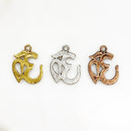 25mmx19mm Pewter Large Ohm Om Necklace Charm Buddha Mantra Yoga