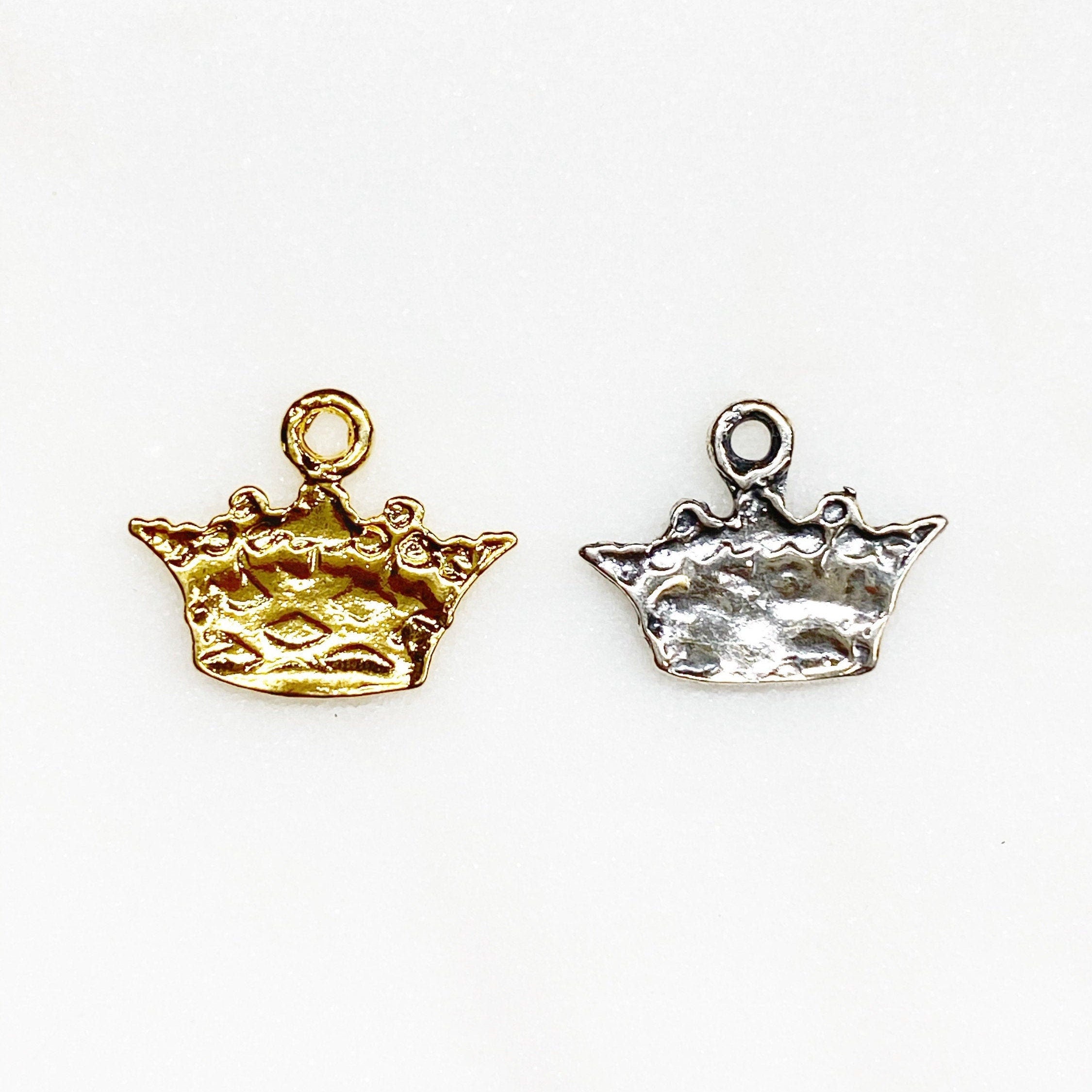 Sterling Silver or Vermeil Thin or Flat Delicate Dainty Small Crown Princess
