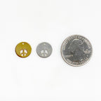 Sterling Silver or Vermeil or Peace Sign Cut Out Circle Coin Charm Hippie Love