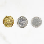 25mm Sterling Silver or Vermeil Raised Owl Coin Medallion Pendant