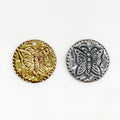 21mm Sterling Silver or Vermeil Stamped Butterfly Coin Medallion Pendant