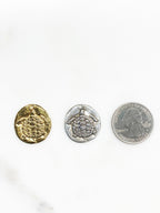 21mmx22mm Sterling Silver or Vermeil Raised Turtle Coin Medallion Pendant