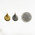 Sterling Silver or Vermeil or Round Raised Flying Fairy Pixie Circle Disk