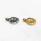 Sterling Silver or Vermeil or Round Raised Flying Fairy Pixie Circle Disk