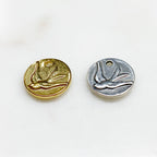 14mm Sterling Silver or Vermeil Thick Raised Bird Sparrow Coin Medallion