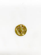 12mm Vermeil Foot Print Mini Coin Charm Gold Feet Coin Charm Charms