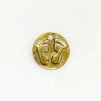 12mm Vermeil Foot Print Mini Coin Charm Gold Feet Coin Charm Charms