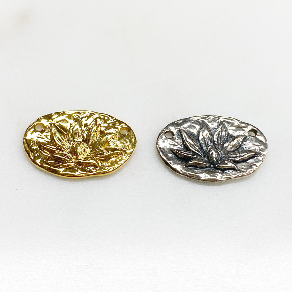 25mmx18mm Sterling Silver or Vermeil or Lotus Flower Connector Pendant Charm