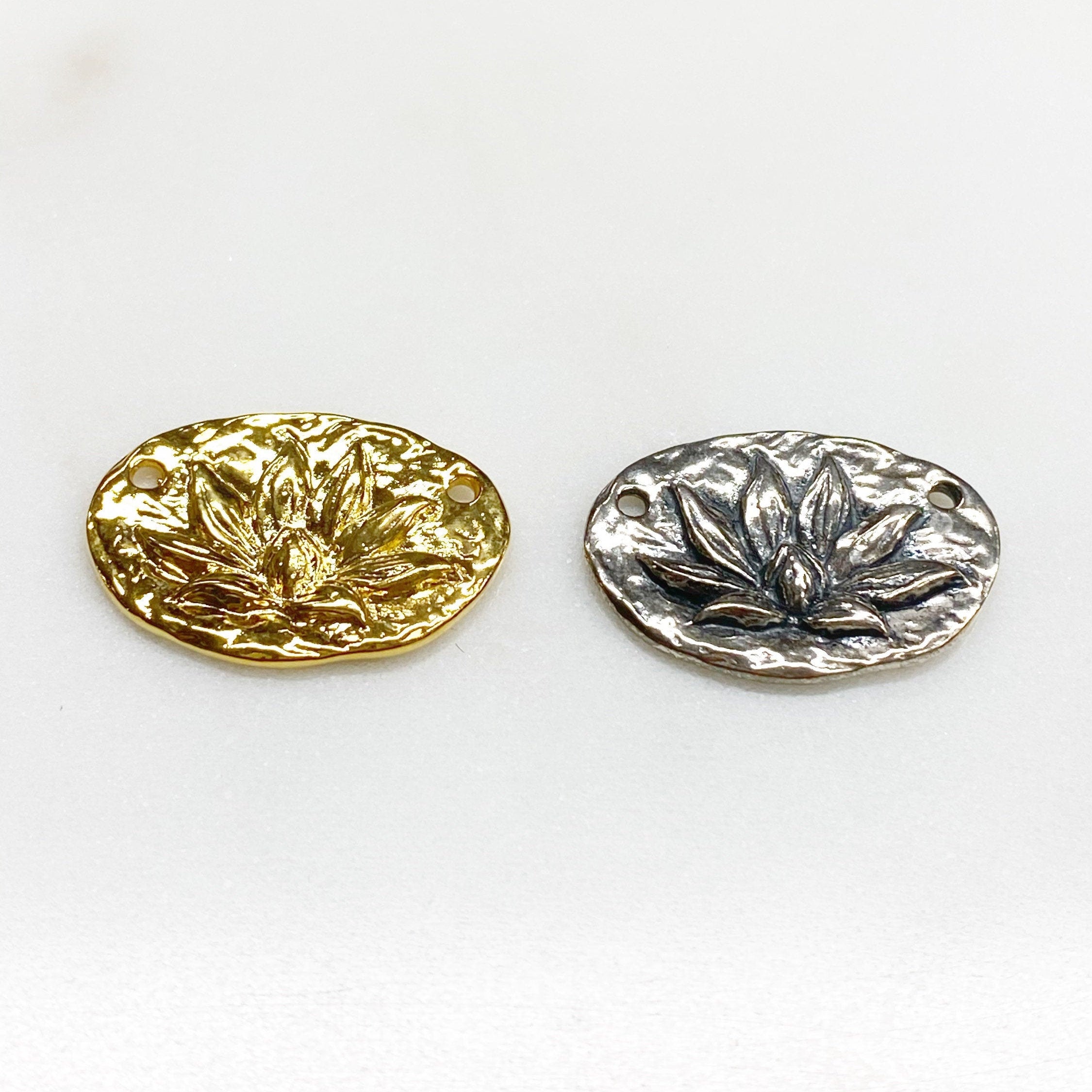 25mmx18mm Sterling Silver or Vermeil or Lotus Flower Connector Pendant Charm