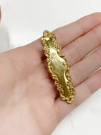 Vermeil Bar Plaque Connector Charm Gold Detailed Bar Charm Bar