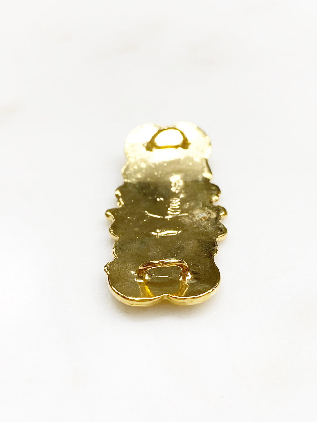 46mmx21mm Vermeil Connector Bar Plaque Charm Detailed Ornate Bar Charm