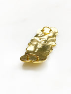 46mmx21mm Vermeil Connector Bar Plaque Charm Detailed Ornate Bar Charm