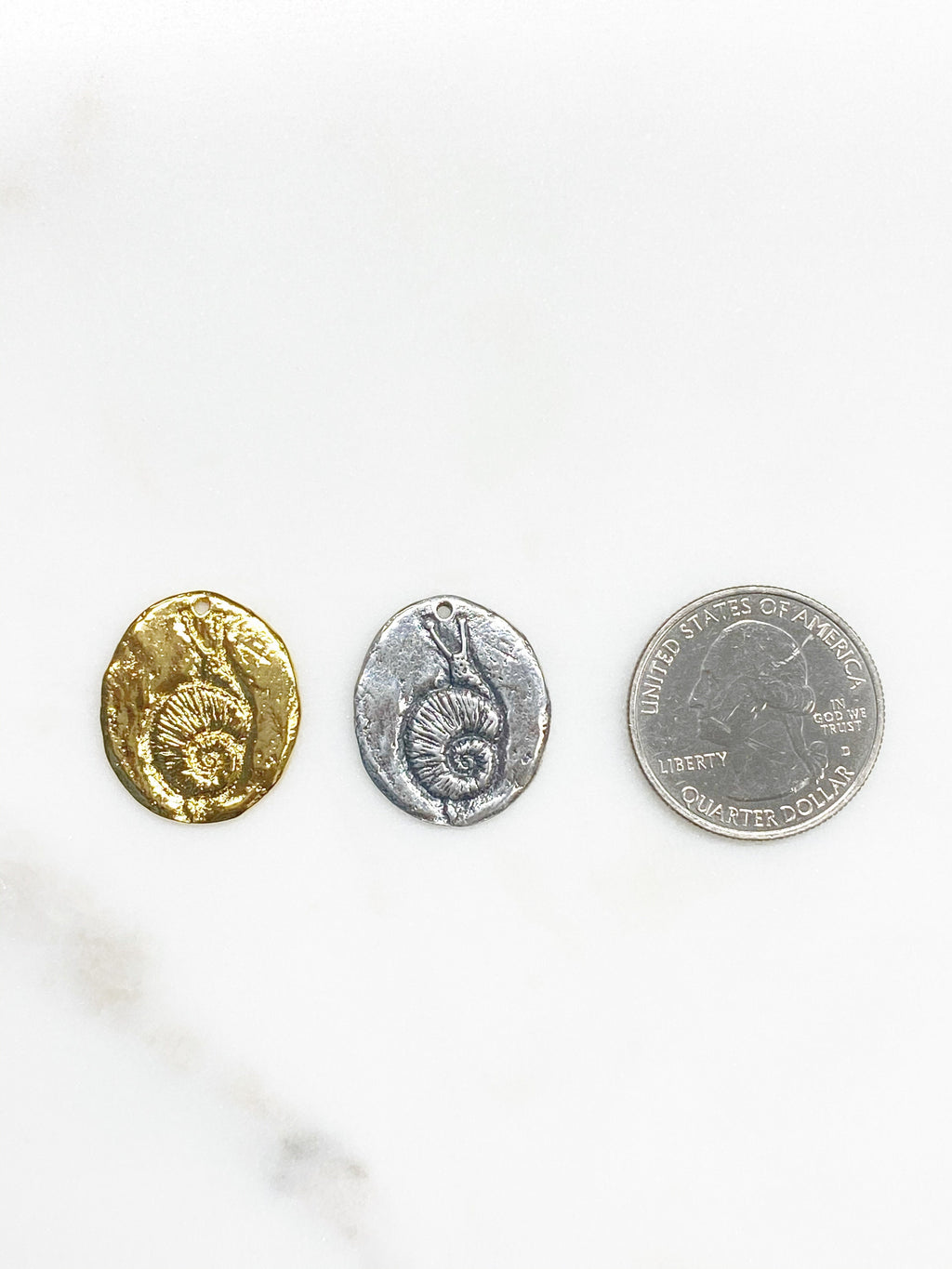 22mmx19mm Sterling Silver or Vermeil or Snail Charm Back Reads There Is Time