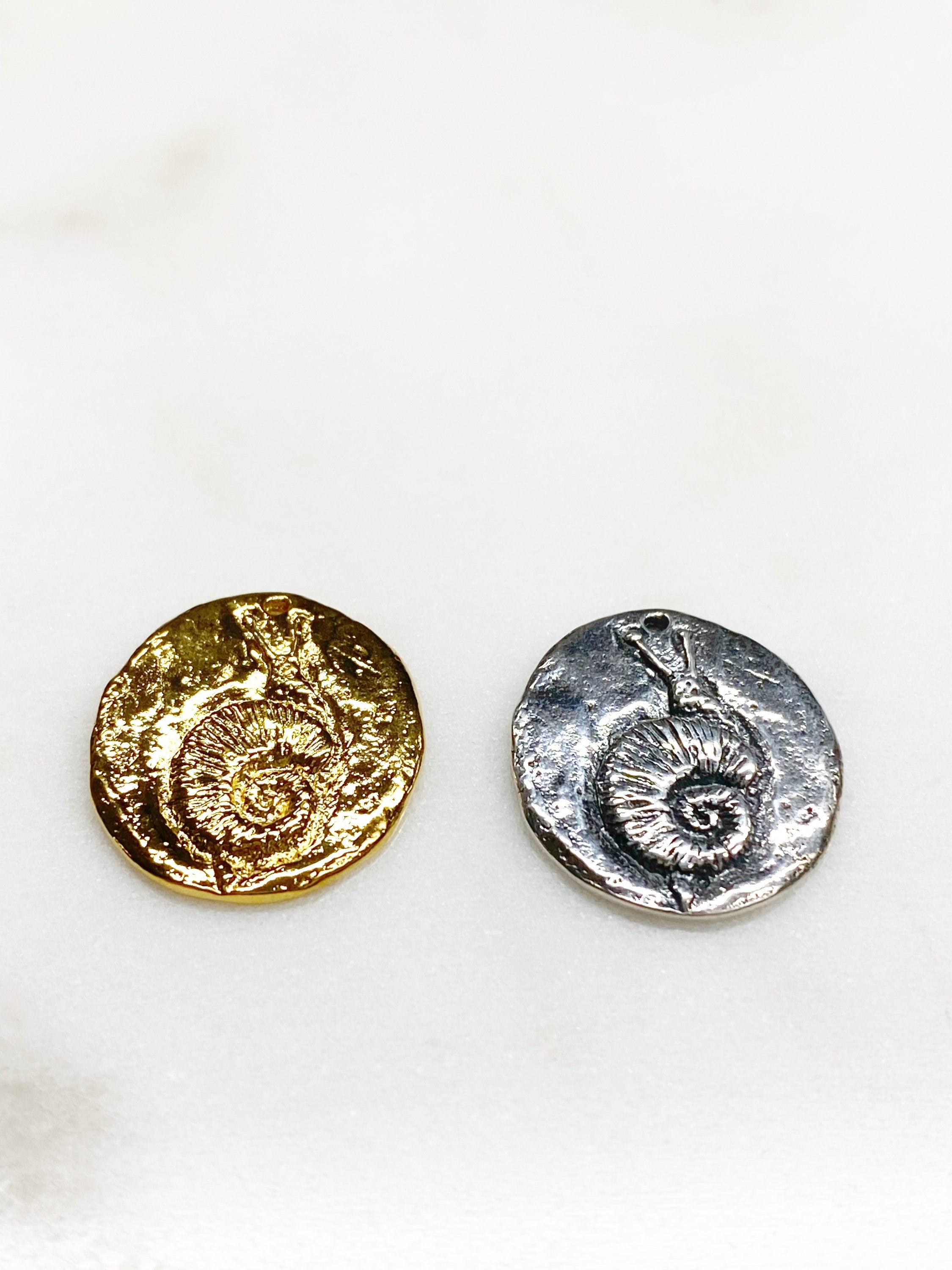 22mmx19mm Sterling Silver or Vermeil or Snail Charm Back Reads There Is Time