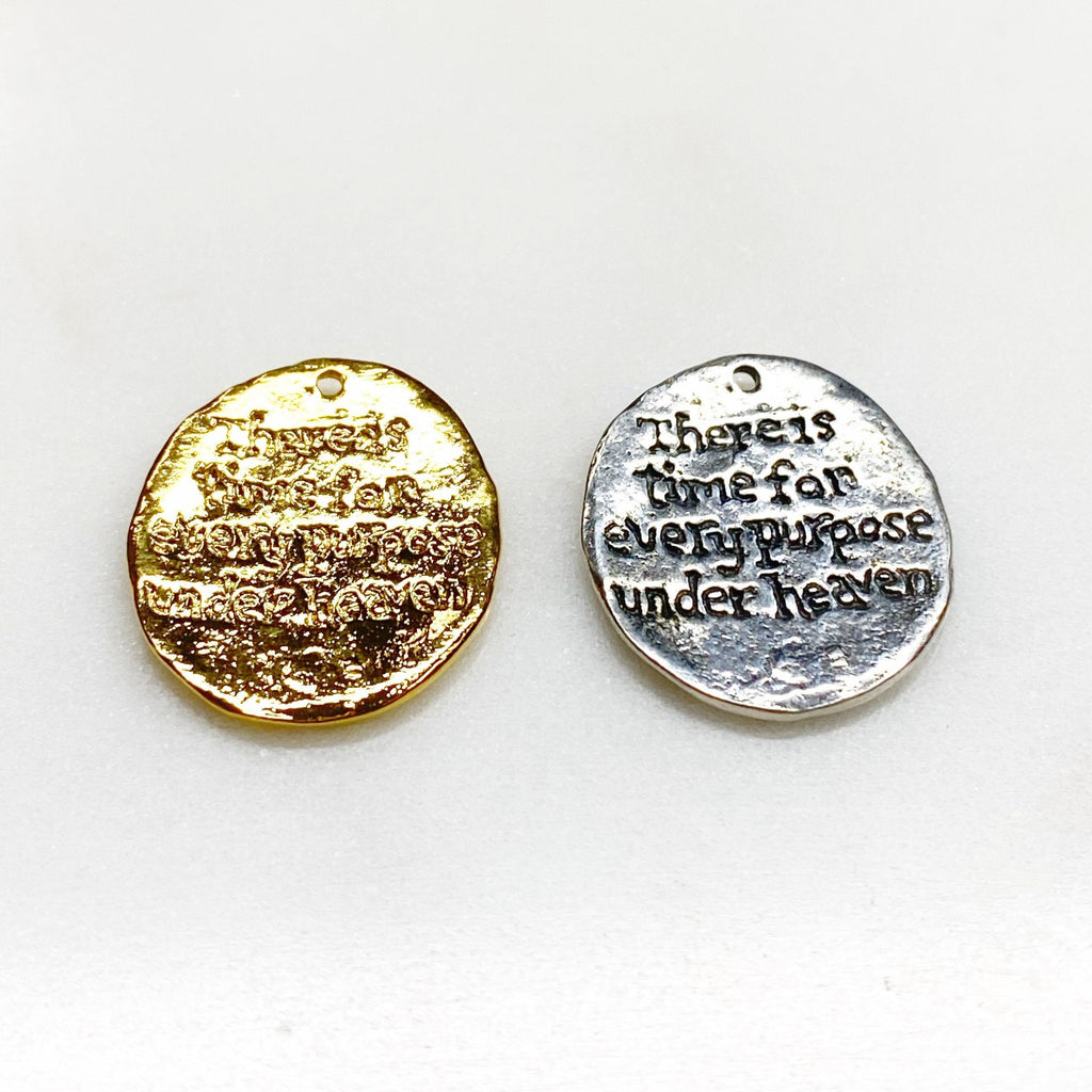 22mmx19mm Sterling Silver or Vermeil or Snail Charm Back Reads There Is Time