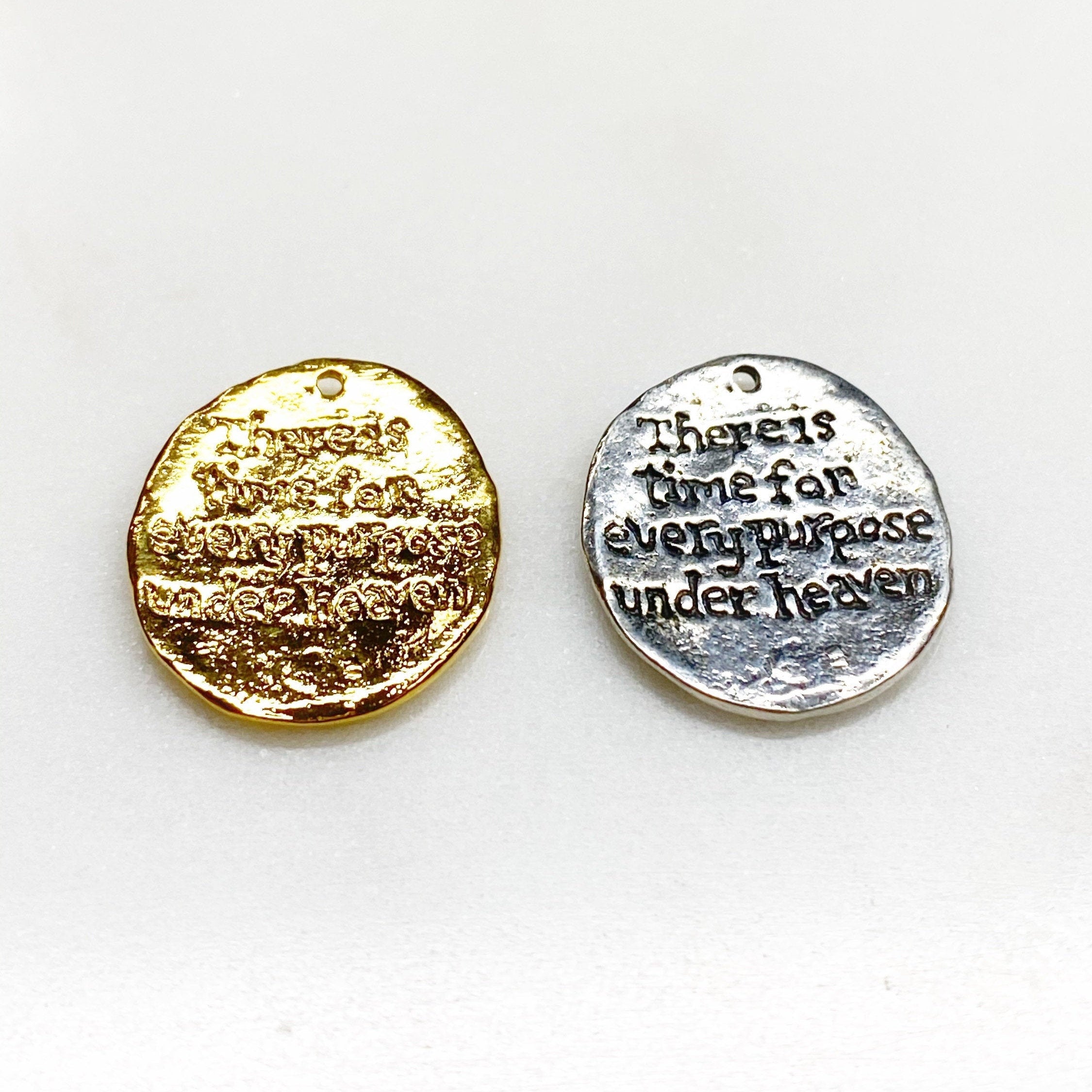 22mmx19mm Sterling Silver or Vermeil or Snail Charm Back Reads There Is Time