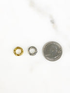 11mm Sterling Silver or Vermeil Detailed Raw Open Circle Connector Ring Charm